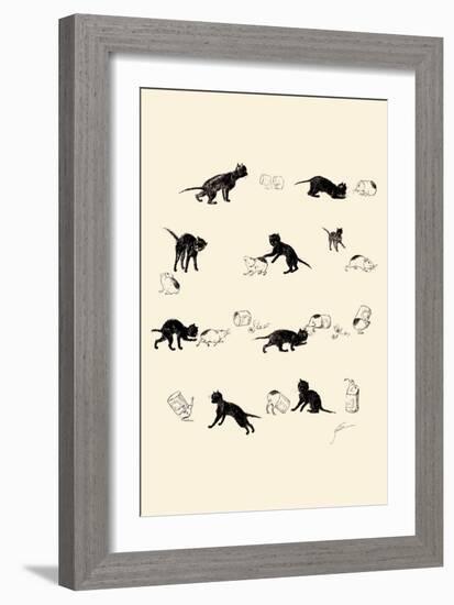 Cat and Guinea Pig-Théophile Alexandre Steinlen-Framed Art Print