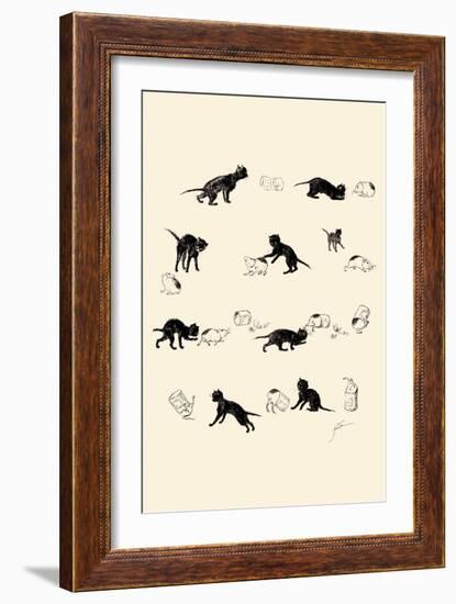 Cat and Guinea Pig-Théophile Alexandre Steinlen-Framed Art Print