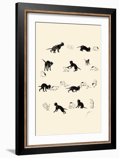 Cat and Guinea Pig-Théophile Alexandre Steinlen-Framed Art Print