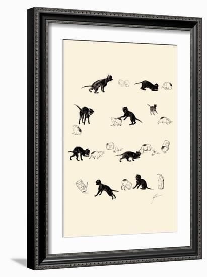 Cat and Guinea Pig-Théophile Alexandre Steinlen-Framed Art Print