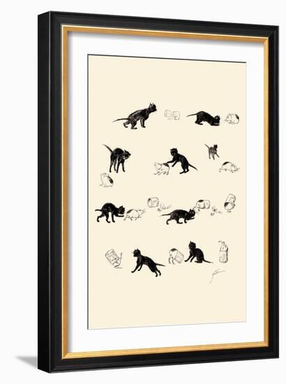 Cat and Guinea Pig-Théophile Alexandre Steinlen-Framed Art Print