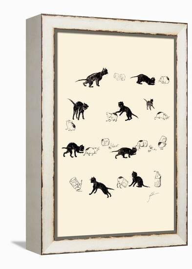 Cat and Guinea Pig-Théophile Alexandre Steinlen-Framed Stretched Canvas