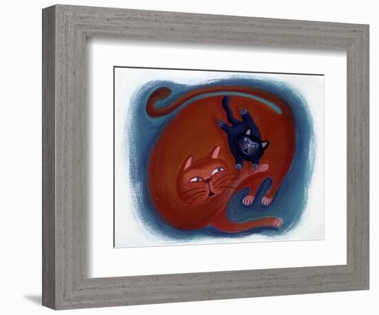 Cat and Her Kitten - Illustration by Patrizia La Porta-Patrizia La Porta-Framed Giclee Print