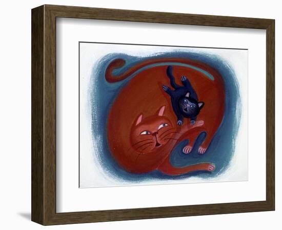 Cat and Her Kitten - Illustration by Patrizia La Porta-Patrizia La Porta-Framed Giclee Print