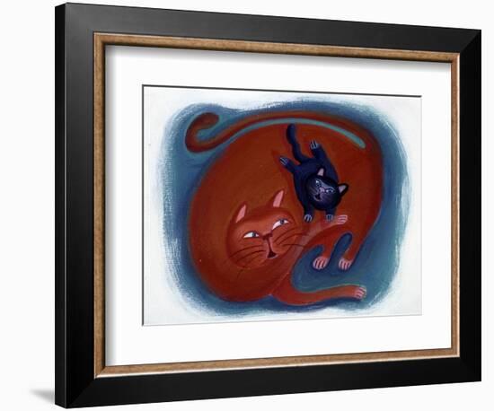 Cat and Her Kitten - Illustration by Patrizia La Porta-Patrizia La Porta-Framed Giclee Print