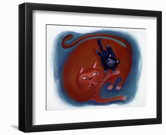 Cat and Her Kitten - Illustration by Patrizia La Porta-Patrizia La Porta-Framed Giclee Print