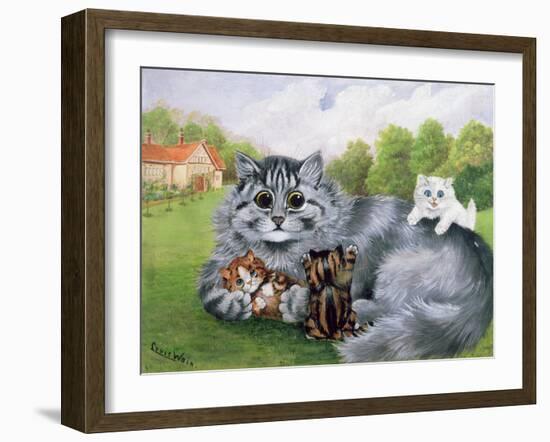 Cat and Her Kittens-Louis Wain-Framed Giclee Print