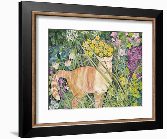 Cat and Long Grass, 1996-Hilary Jones-Framed Giclee Print