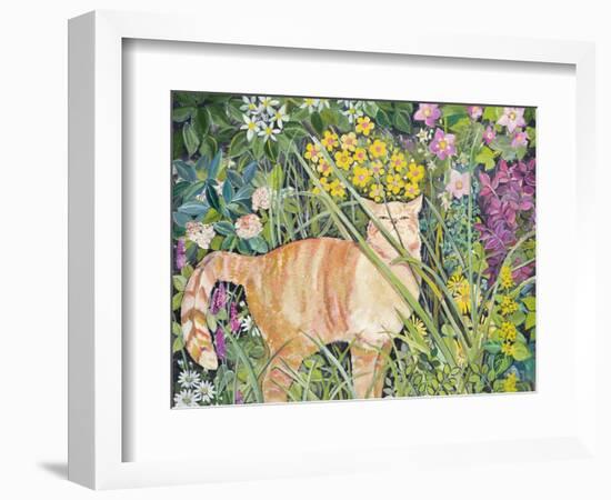 Cat and Long Grass, 1996-Hilary Jones-Framed Giclee Print