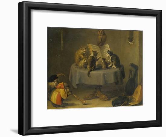 Cat and Monkey Concert-David Teniers the Younger-Framed Giclee Print