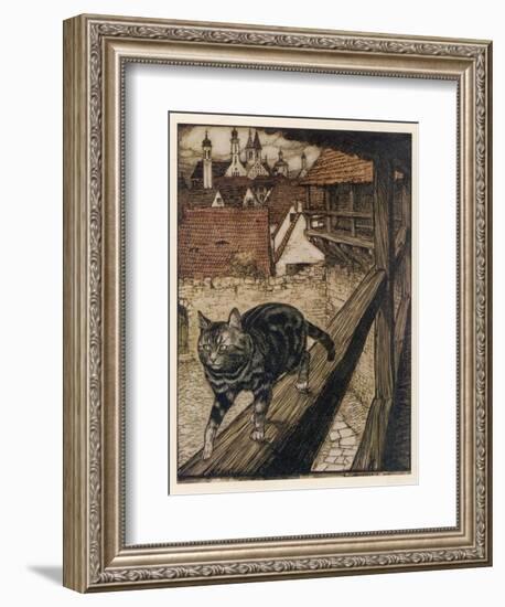 Cat and Mouse-Arthur Rackham-Framed Photographic Print