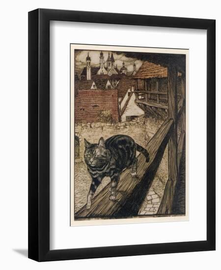 Cat and Mouse-Arthur Rackham-Framed Photographic Print