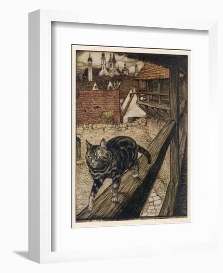 Cat and Mouse-Arthur Rackham-Framed Photographic Print