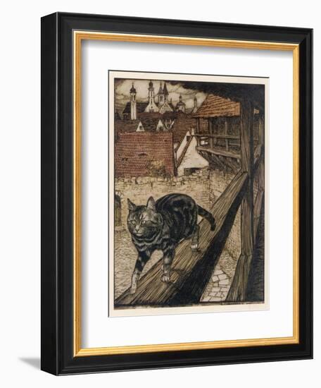 Cat and Mouse-Arthur Rackham-Framed Photographic Print