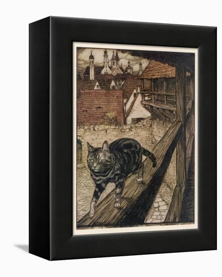 Cat and Mouse-Arthur Rackham-Framed Premier Image Canvas