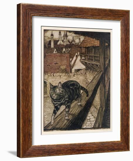 Cat and Mouse-Arthur Rackham-Framed Photographic Print