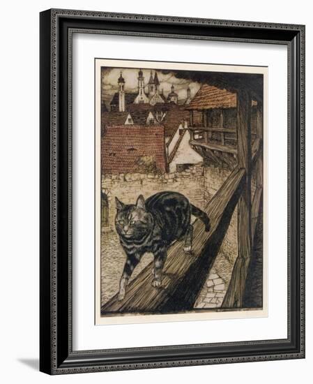 Cat and Mouse-Arthur Rackham-Framed Photographic Print