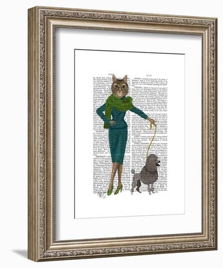 Cat and Poodle-Fab Funky-Framed Art Print