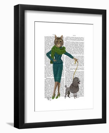 Cat and Poodle-Fab Funky-Framed Art Print