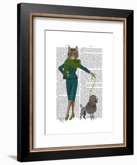 Cat and Poodle-Fab Funky-Framed Art Print