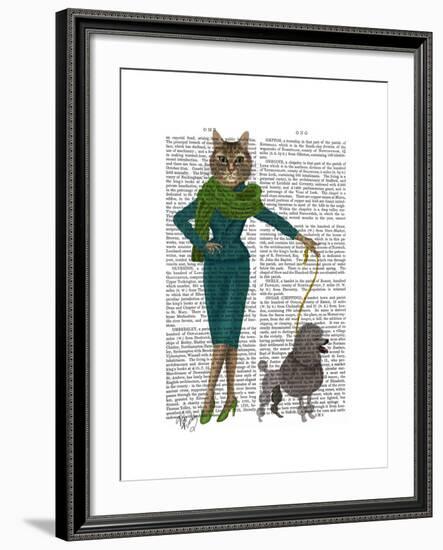 Cat and Poodle-Fab Funky-Framed Art Print