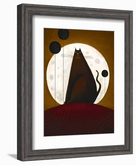 Cat and the Moon I-Jo Parry-Framed Art Print