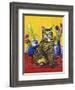 Cat and Tulips II (Chat Tulipes II)-Isy Ochoa-Framed Giclee Print