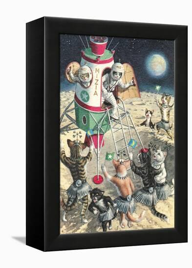 Cat Astronauts Landing on Female Cat Planet-null-Framed Stretched Canvas