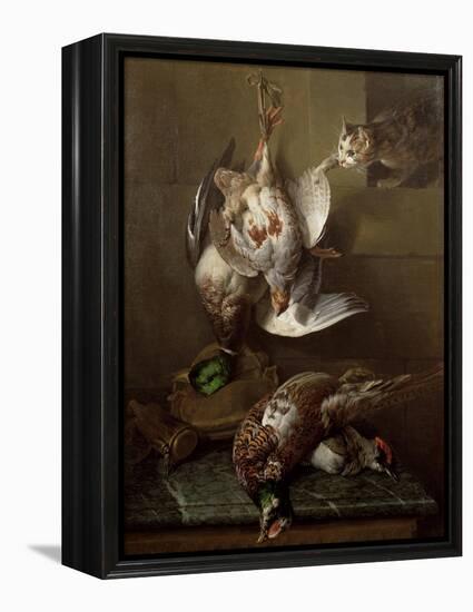 Cat Attacking Dead Game-Alexandre-Francois Desportes-Framed Premier Image Canvas