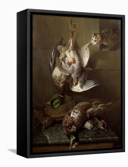 Cat Attacking Dead Game-Alexandre-Francois Desportes-Framed Premier Image Canvas