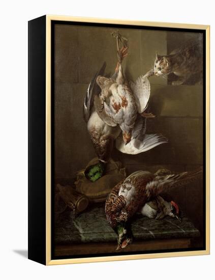 Cat Attacking Dead Game-Alexandre-Francois Desportes-Framed Premier Image Canvas