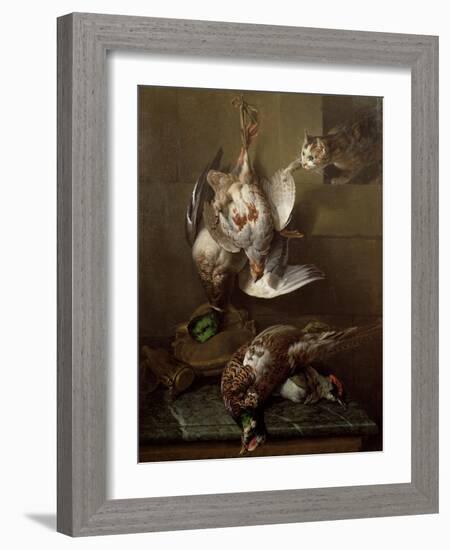 Cat Attacking Dead Game-Alexandre-Francois Desportes-Framed Giclee Print