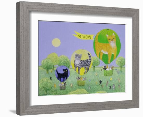 Cat Balloon Race-Pat Scott-Framed Giclee Print