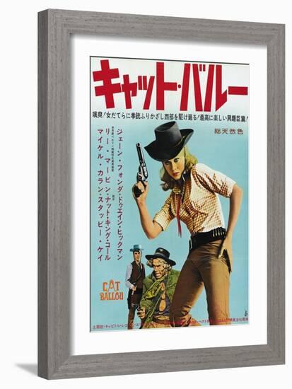 Cat Ballou, Japanese Movie Poster, 1965-null-Framed Premium Giclee Print