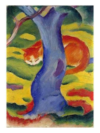Cat Behind A Tree 1910 11 Giclee Print By Franz Marc Art Com