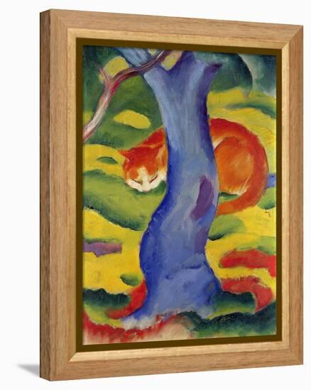 Cat Behind a Tree, 1910/11-Franz Marc-Framed Premier Image Canvas