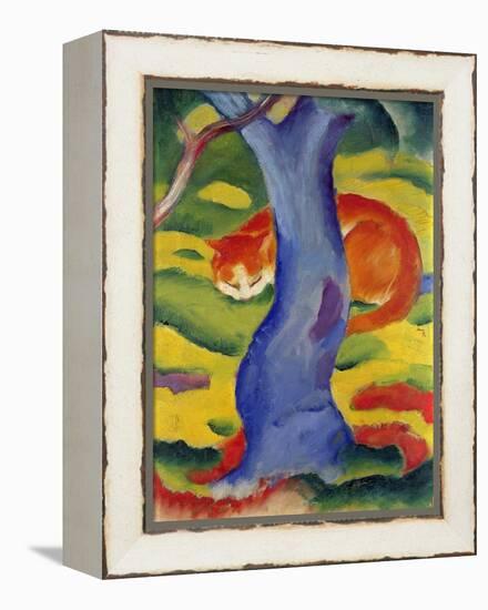 Cat Behind a Tree, 1910/11-Franz Marc-Framed Premier Image Canvas