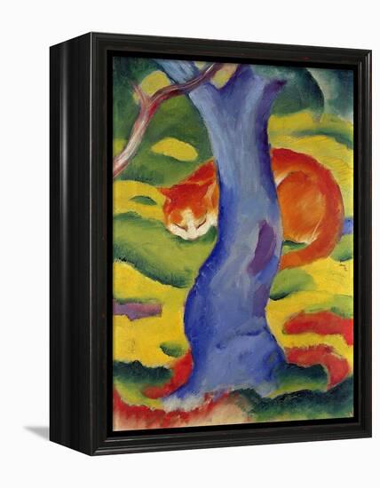 Cat Behind a Tree, 1910/11-Franz Marc-Framed Premier Image Canvas