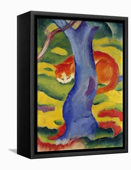 Cat Behind a Tree, 1910/11-Franz Marc-Framed Premier Image Canvas