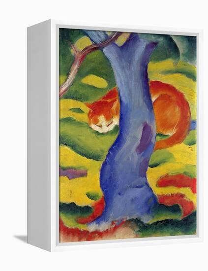 Cat Behind a Tree, 1910/11-Franz Marc-Framed Premier Image Canvas