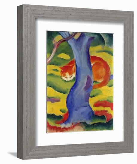 Cat Behind a Tree, 1910/11-Franz Marc-Framed Giclee Print