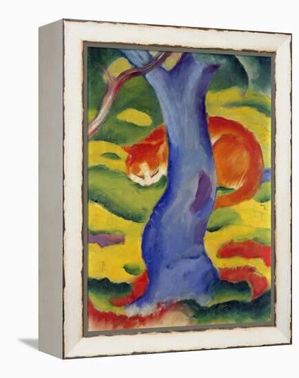 Cat Behind a Tree, 1910/11-Franz Marc-Framed Premier Image Canvas