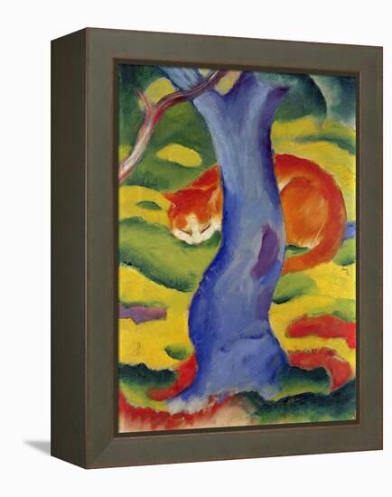 Cat Behind a Tree, 1910/11-Franz Marc-Framed Premier Image Canvas