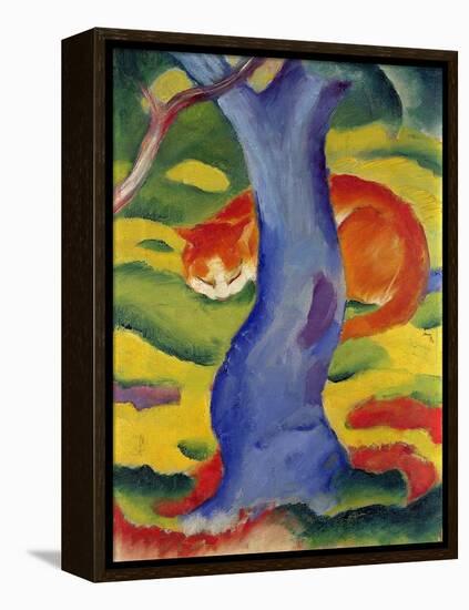 Cat Behind a Tree, 1910/11-Franz Marc-Framed Premier Image Canvas