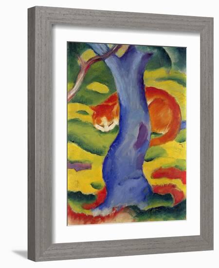 Cat Behind a Tree, 1910/11-Franz Marc-Framed Giclee Print