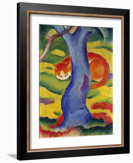 Cat Behind a Tree, 1910/11-Franz Marc-Framed Giclee Print