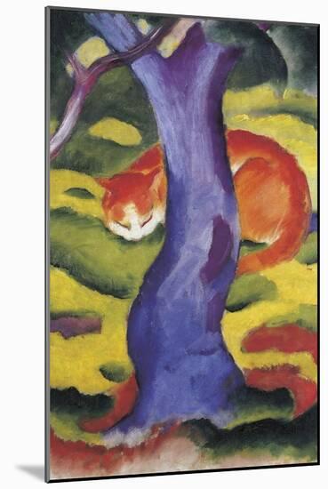 Cat Behind Tree-Franz Poledne-Mounted Giclee Print
