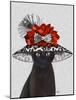 Cat, Black with Fabulous Hat-Fab Funky-Mounted Art Print