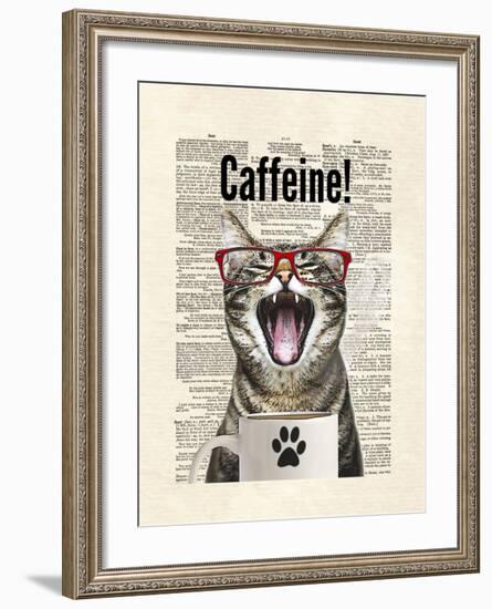 Cat Caffeine-Matt Dinniman-Framed Art Print