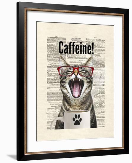 Cat Caffeine-Matt Dinniman-Framed Art Print